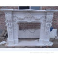 China hand carved mantel white marble stone fireplace with flowers
